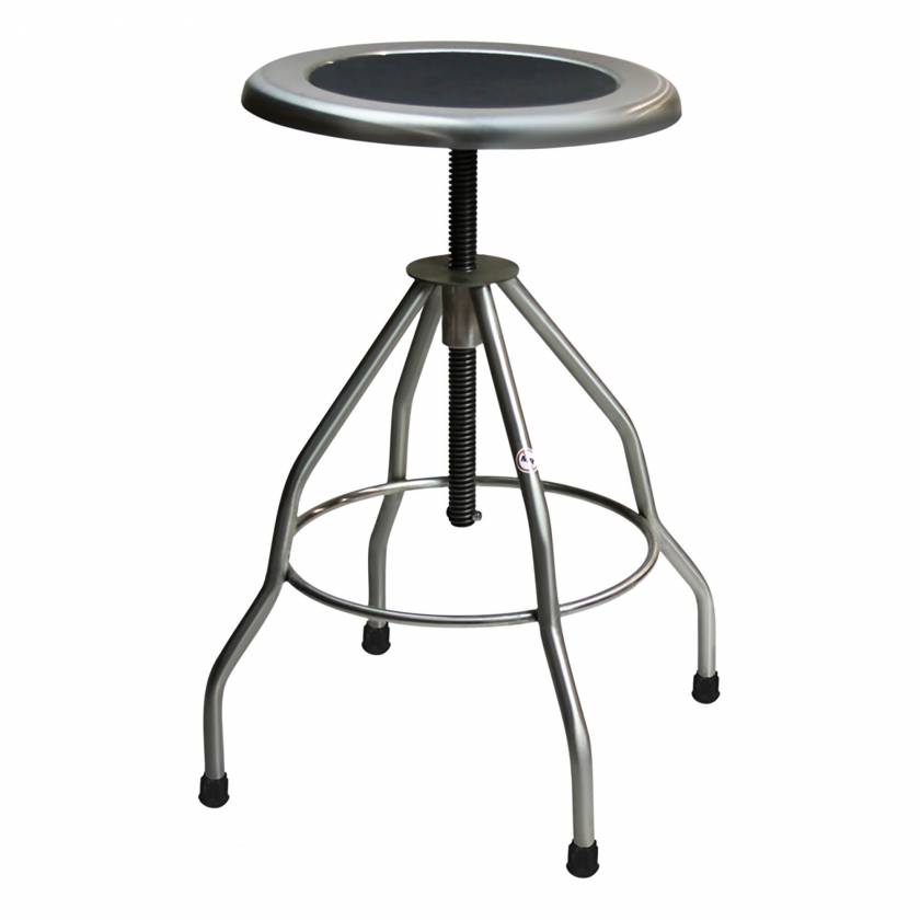 Stainless Steel Adjustable Stool with 15 Diameter Seat by Blickman