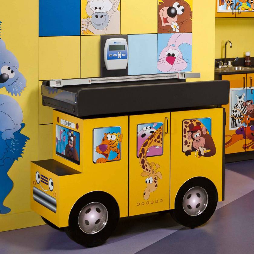 Clinton Model 7822 Fun Series Pediatric Scale Table - Zoo Bus with Jungle Friends