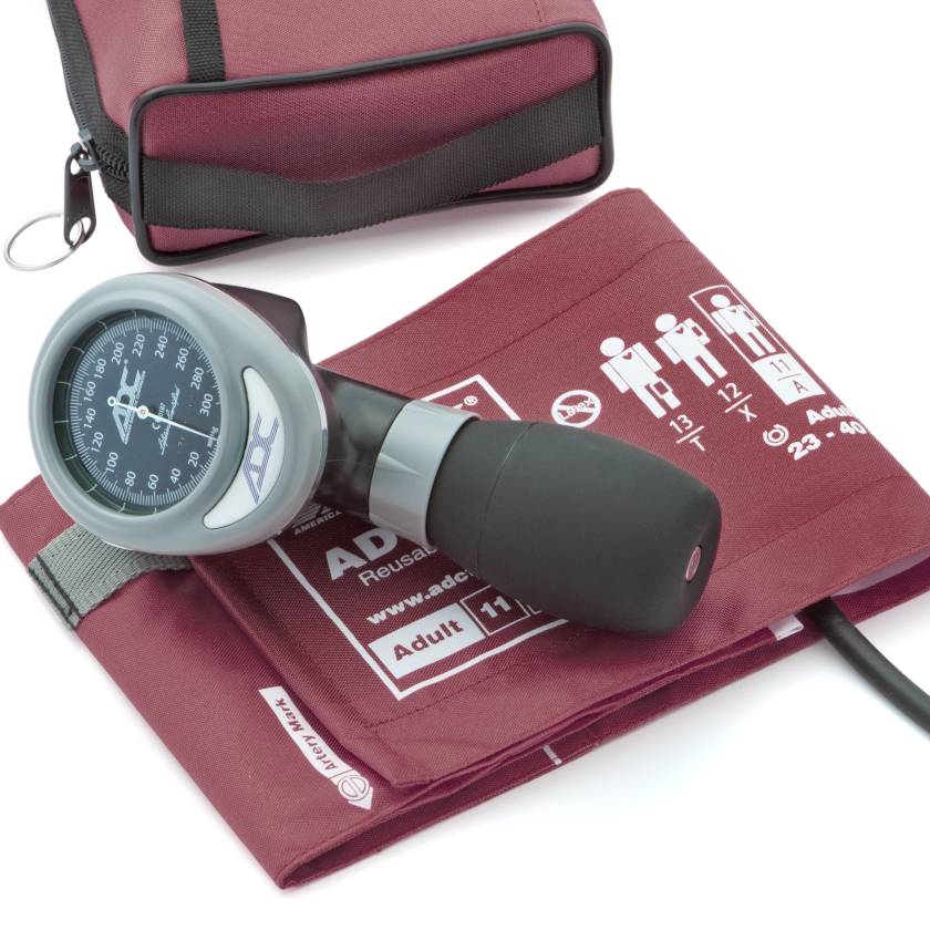 ADC 788-11ABD Diagnostix™ 788 Palm Aneroid Sphyg with Adcuff™ - Burgundy