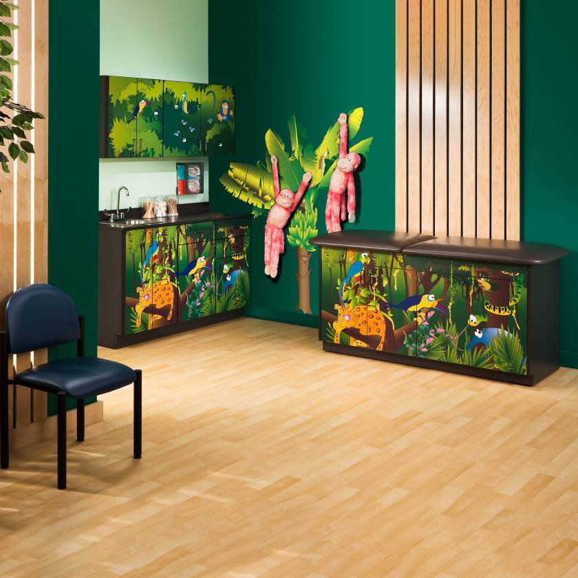 Clinton Complete Rainforest Follies Pediatric Treatment Table & Cabinets