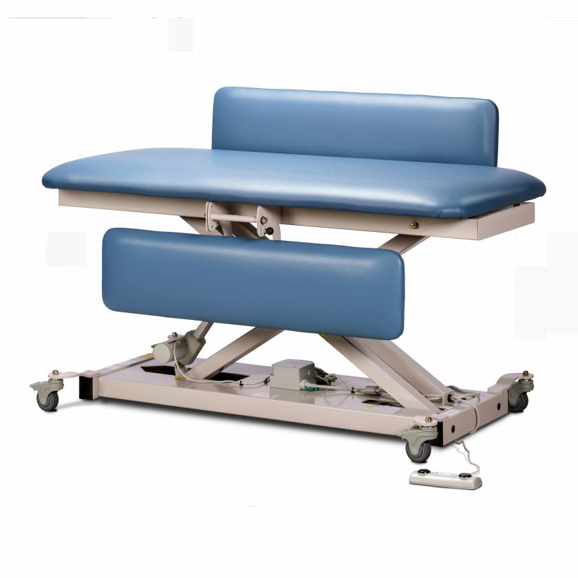 Clinton 80110-60 Open Base Power Changing Table with Siderail, Wedgewood Upholstery - 60" Length