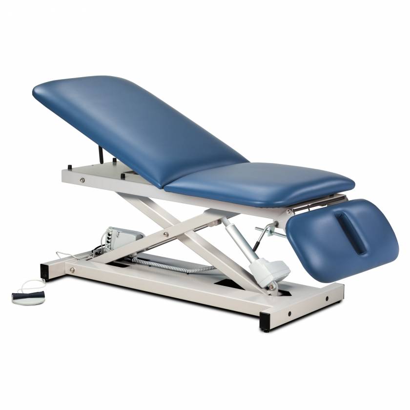 Clinton Open Base Power Table with Adjustable Backrest & Drop Section