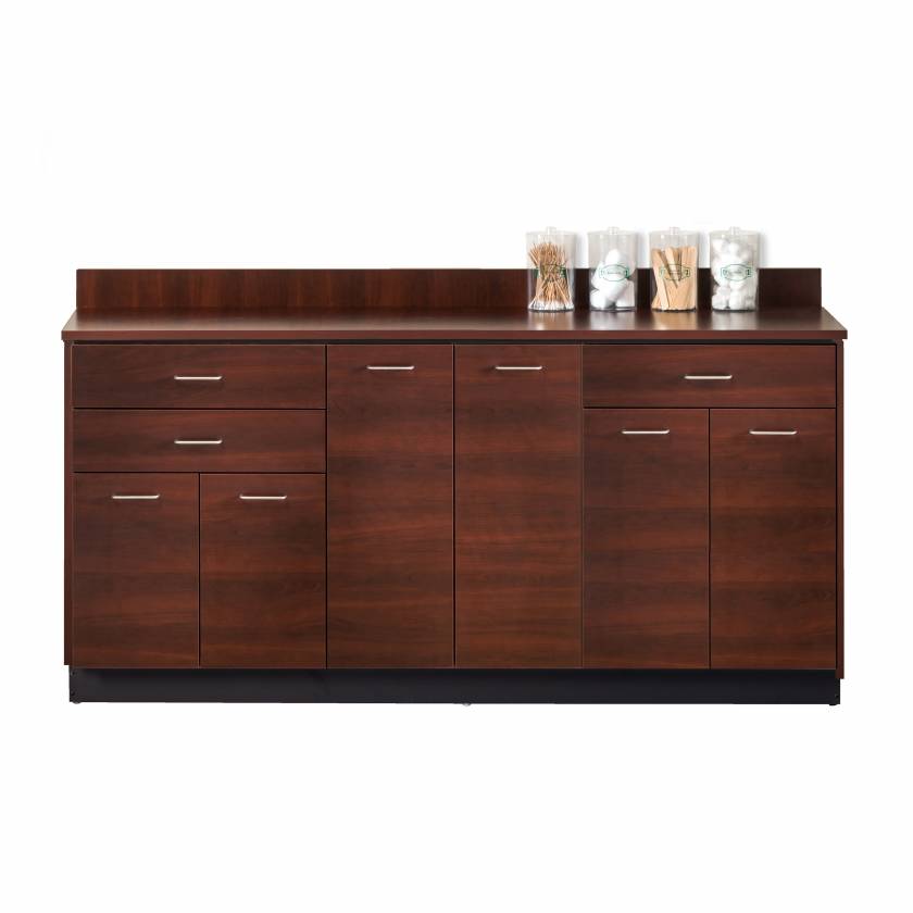Clinton 8072 Classic Laminate 72" Wide Base Cabinet with 6 Doors and 3 Drawers, Dark Cherry