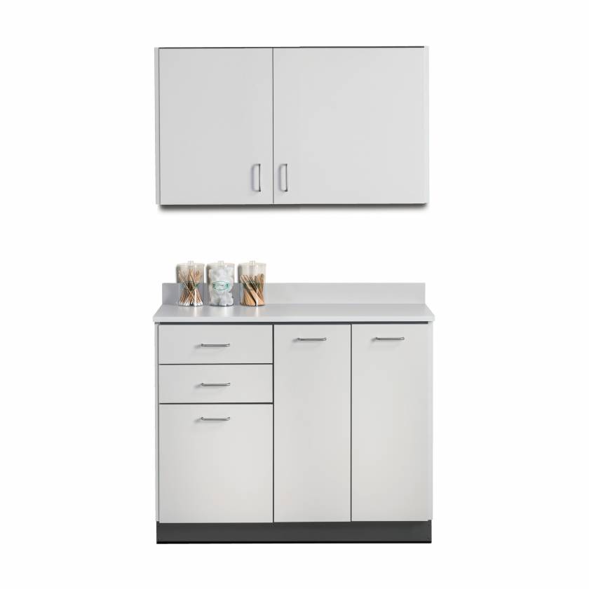 Clinton 824242 Wall and Base Cabinet Set, 42" Width - Gray Laminate (Supply Products are Not Included)