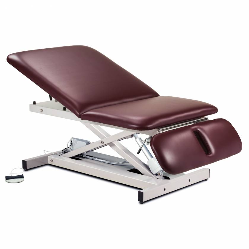 Clinton Extra Wide Open Base Bariatric Power Table with Adjustable Backrest & Drop Section-40" Width