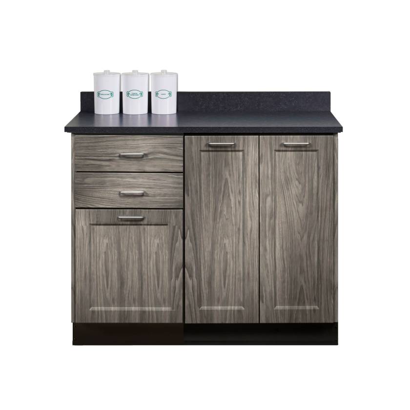 Clinton Model 8642 Fashion Finish Metropolis Gray 42" Wide Base Cabinet with Graphite Talc Countertop (Sundry Jars Sold Separately)