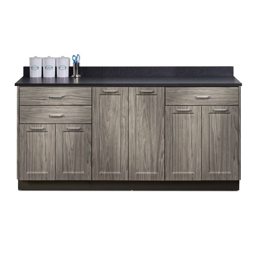 Clinton  Model 8672 Fashion Finish Metropolis Gray 72" Wide Base Cabinet with Graphite Talc Countertop (Supplies and Sundry Jars NOT Included)
