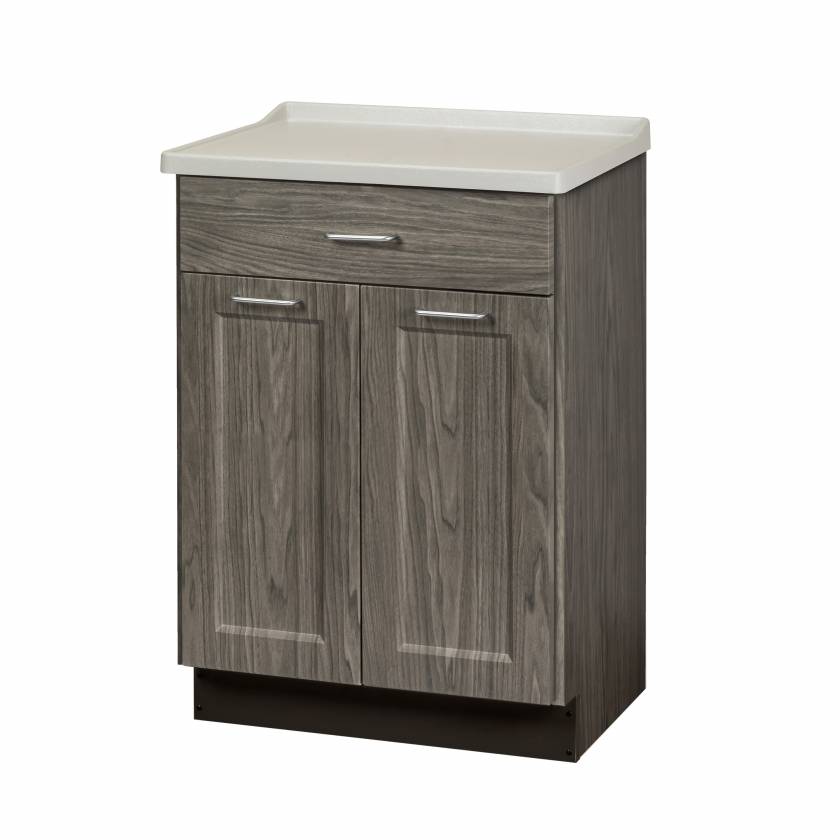 Clinton 8821-AF Molded Top Treatment Cabinet with 1 Drawer and 2 Doors - Fashion Finish Metropolis Gray Base