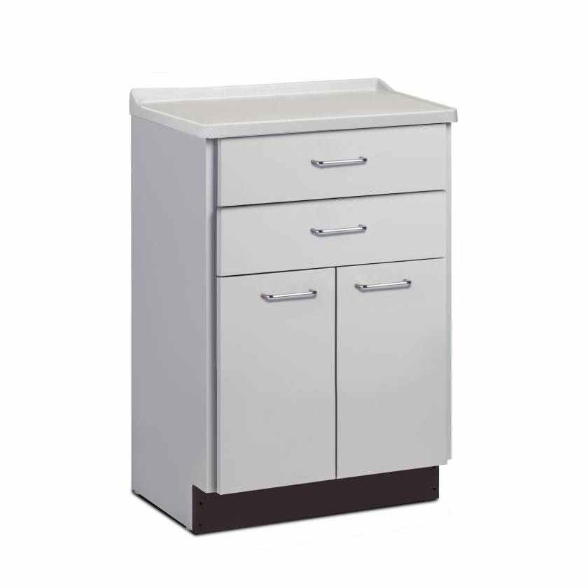 Clinton 8822-A Molded Top Treatment Cabinet with 2 Drawers and 2 Doors - Gray Base