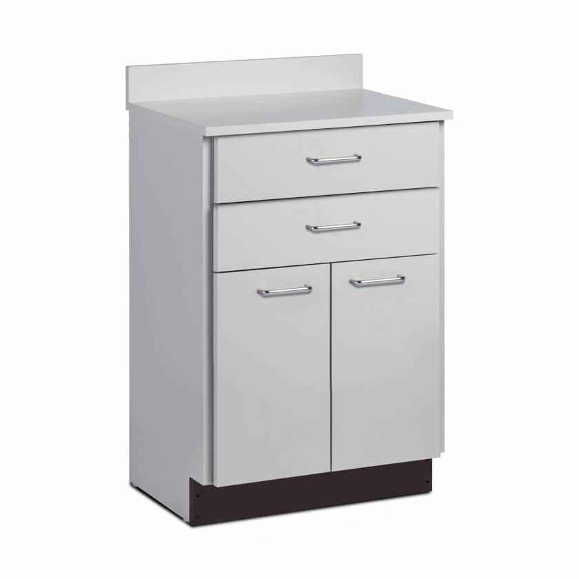 Clinton 8822 Treatment Cabinet with 2 Drawers and 2 Doors - Gray Countertop and Cabinet