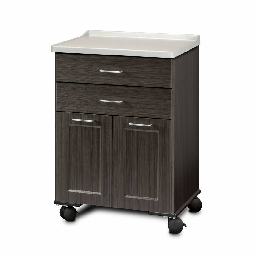 Clinton 8922-AF Mobile Treatment Cabinet with 2 Drawers, 2 Doors, Molded Top, and Fashion Finish Twilight Cabinet