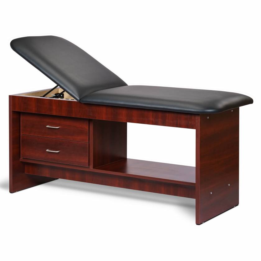 Clinton Panel Leg Series Treatment Table with Shelf and Drawers - 27" Width