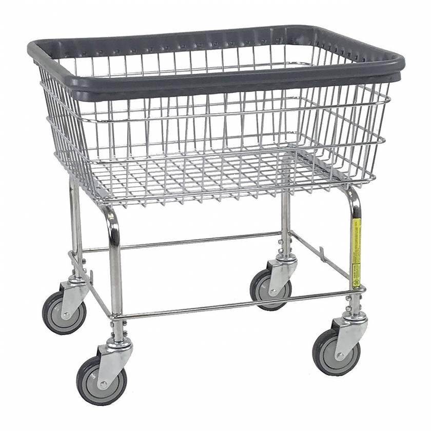 R&B Wire 96CBC Economy Wire Laundry Cart, All Chrome - Cart only