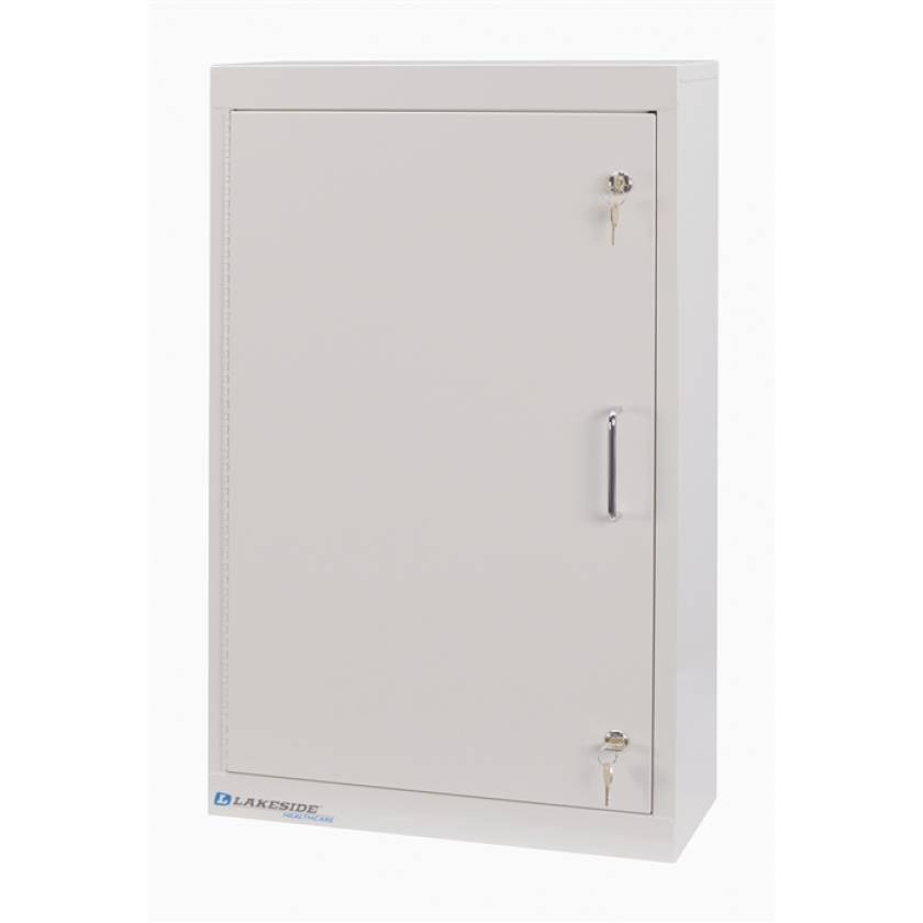 Lakeside Narcotic Cabinet w/ Handle, Two Shelves, Single Door, Double Lock - 30" H x 18" W x 8" D
