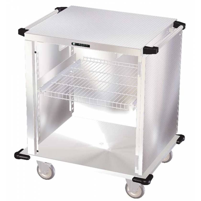 Lakeside One Door Stainless Steel Case Carts 18" Width Wire Shelf