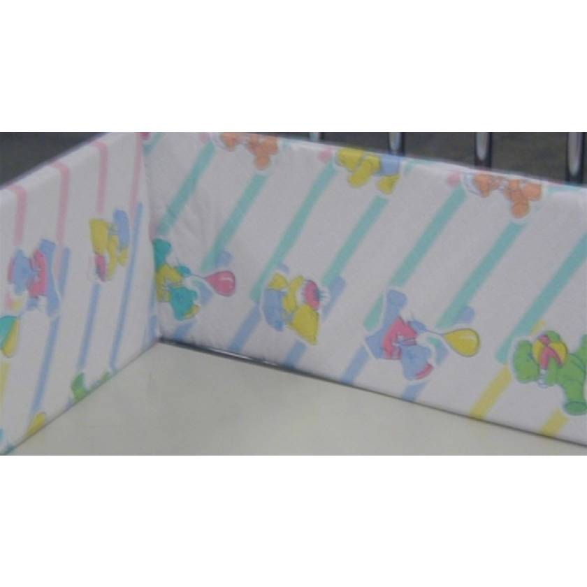 Model C38 Teddy Bear Foam Bumper Pad for 24" W x 36" L Neonatal Crib