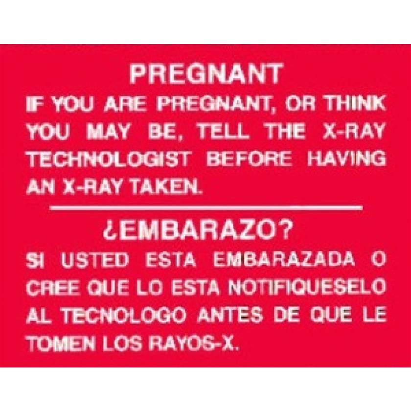 Silk Screened Sign Pregnancy Warning (English and Spanish)
