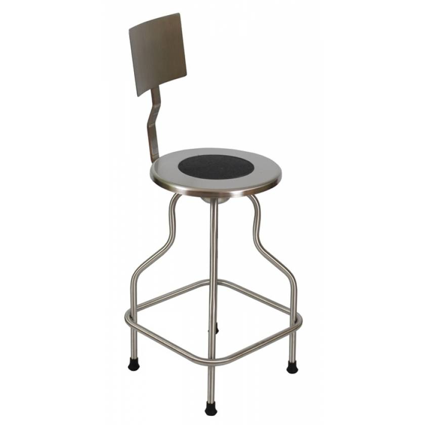 Stainless Steel Revolving Stool with Backrest