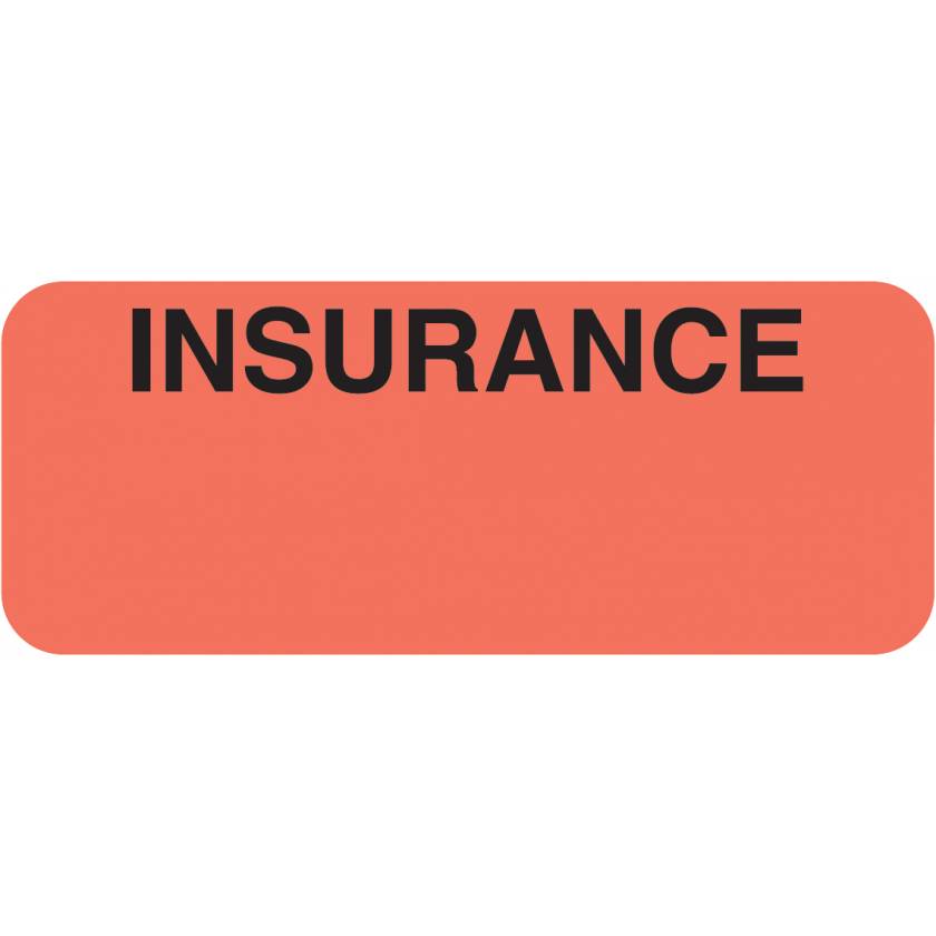 INSURANCE Label - Size 1 7/8"W x 3/4"H