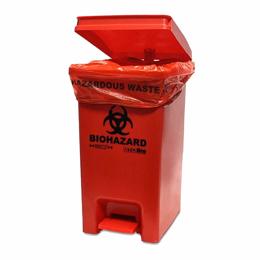 MTC Bio A8001B BowTie Biohazard Bin with HandsFree Foot Pedal