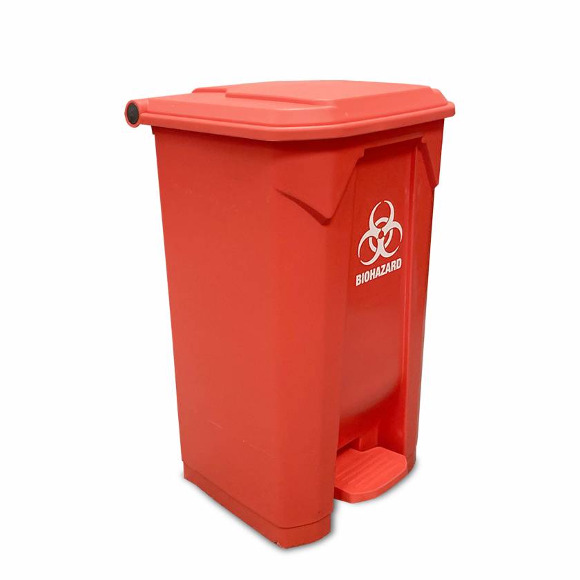 MTC Bio A8002B 23 Gallon Biohazard Bin with Foot Pedal & Lid