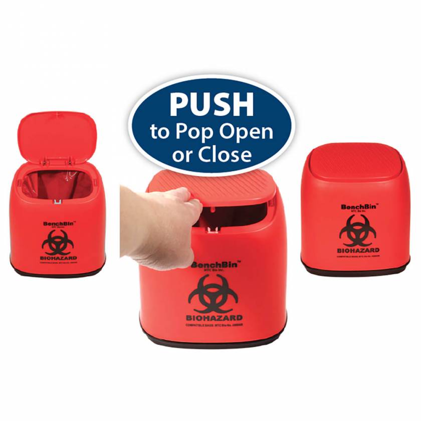 MTC Bio A8401B BenchBin Benchtop Biohazard Bin 1.5L