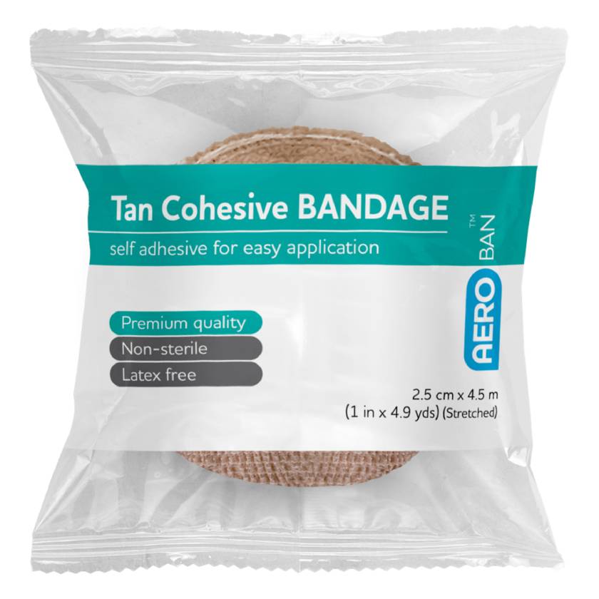 AERO Healthcare ABCT25 AeroBan™ Tan Cohesive Bandage - 1" W x 4.9 Yard