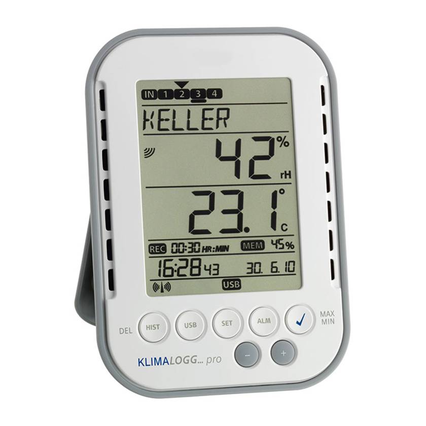 Thermco ACCDTA140 KLIMALogg Pro USB Temperature and Humidity Data Logger - Front View