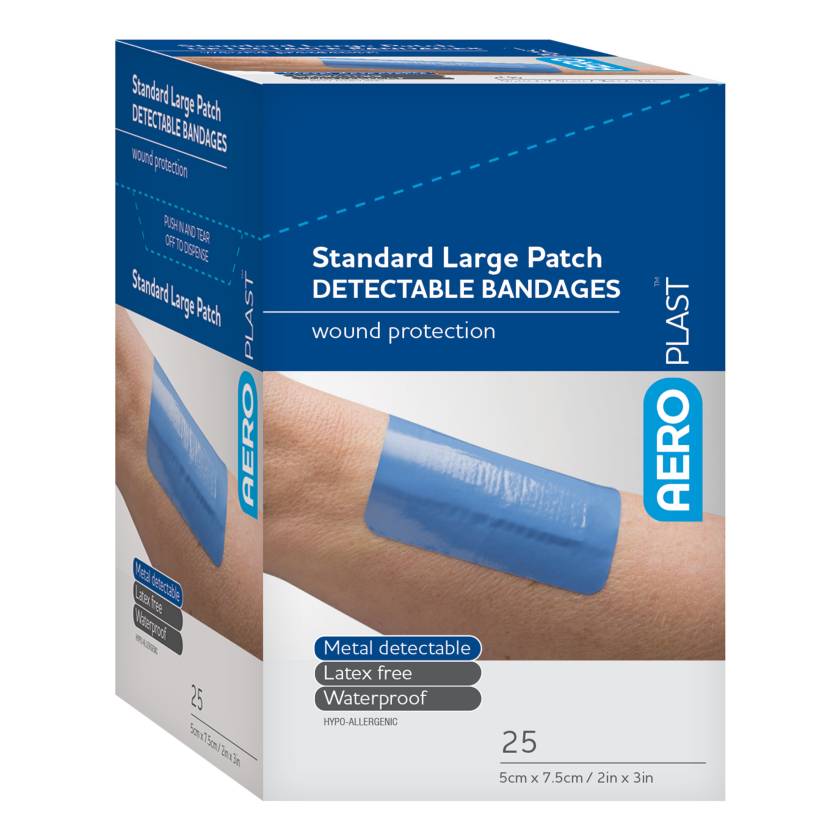 AERO Healthcare AD1001US AeroPlast™ Detectable Patch Bandages, Large