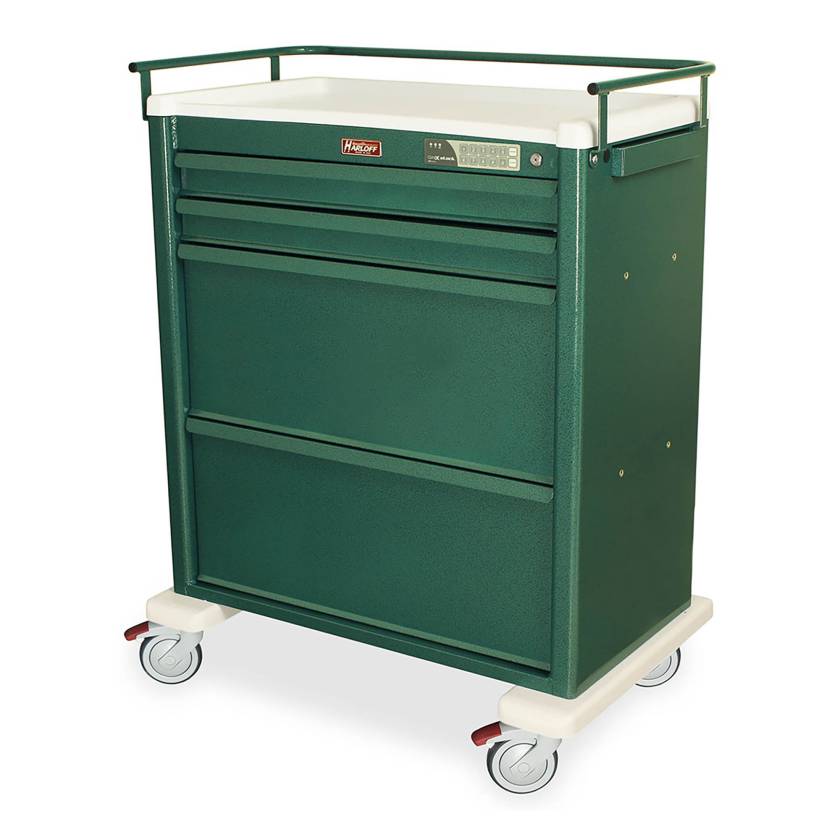 Harloff AL8W10EKC4DSP Aluminum Universal Line DISPILL Compatible Medication Cart with CompX Electronic Lock