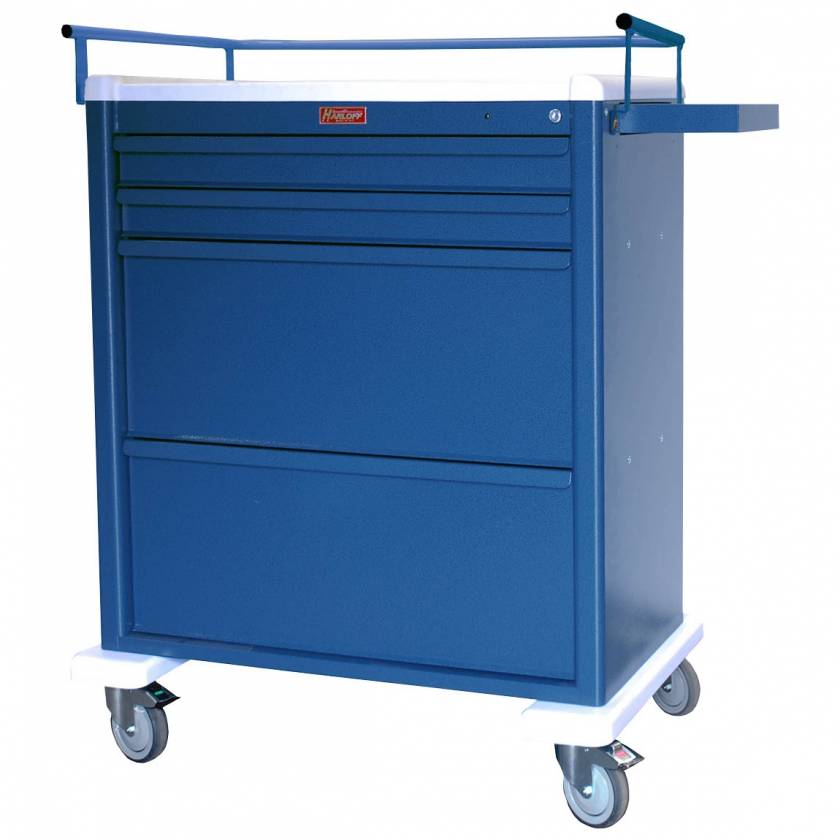 Harloff AL8W10K4DSP Aluminum Universal Line DISPILL® Compatible Medication Cart with Key Lock