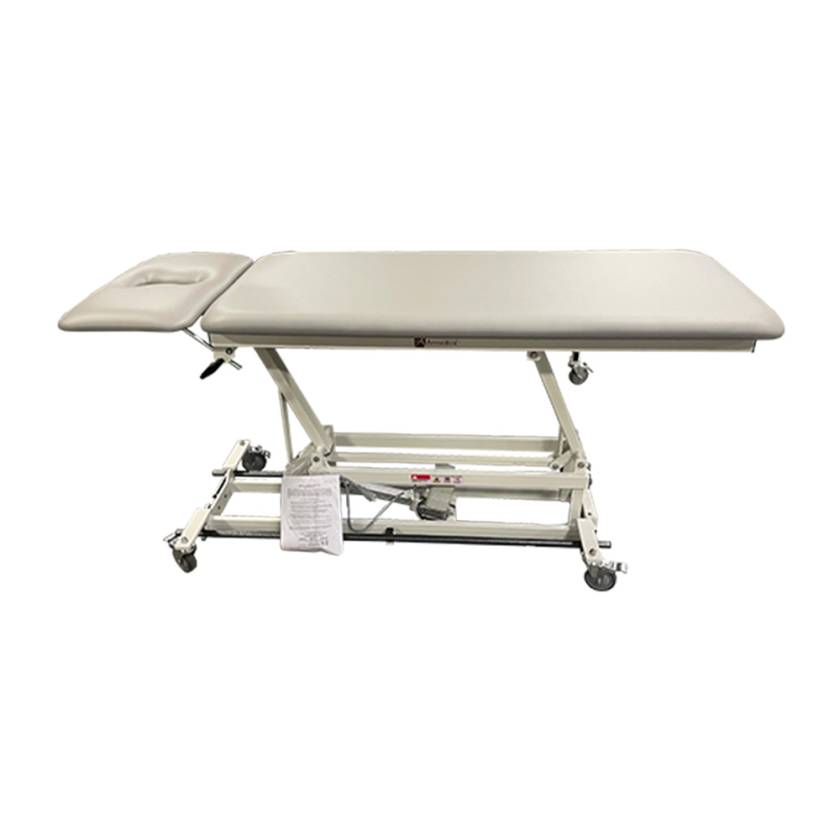 Pivotal Health AM-BA200 AM-BA Bar Activated Hi-Lo Treatment Table with 2 Section and Casters - With Nose Hole - Drawing