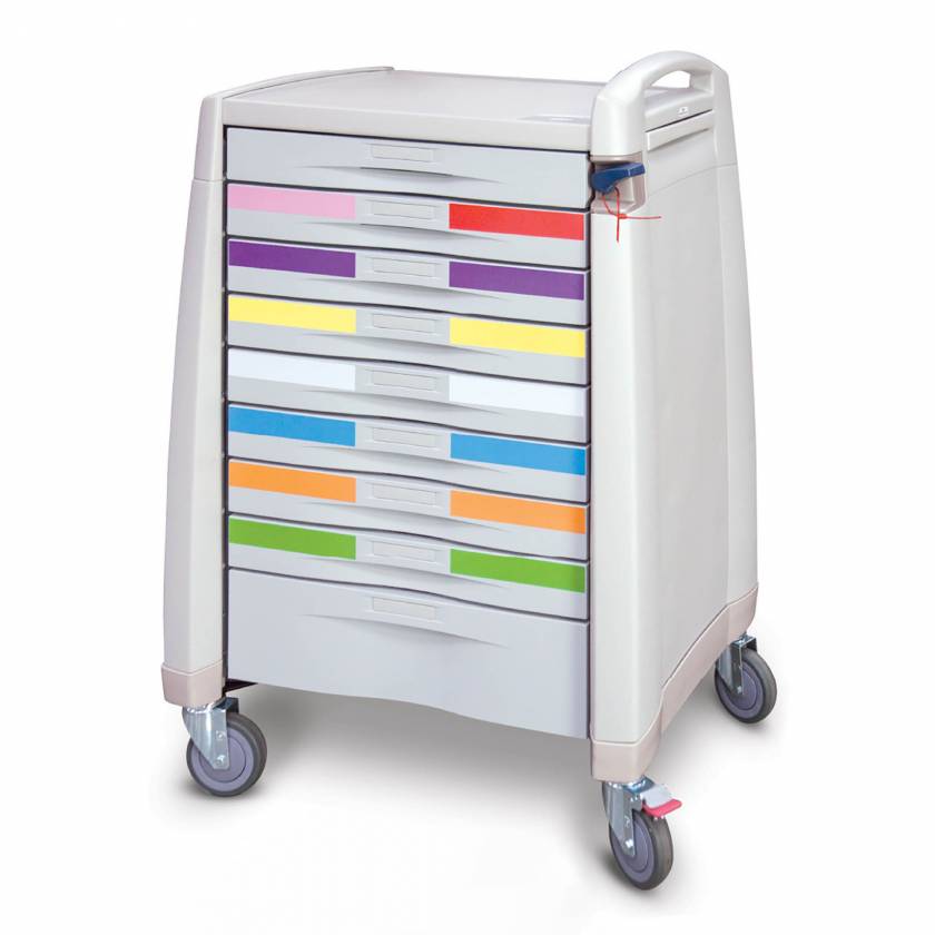 Capsa AM-EM-STD-PED Avalo Pediatric Crash Cart  - Standard Height, Breakaway Lock