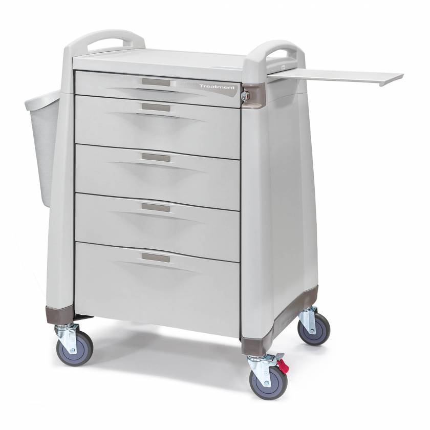 Capsa AM10MC-LCD-C-STK Quickship Avalo Medical Cart with 5 Drawers, Key Lock