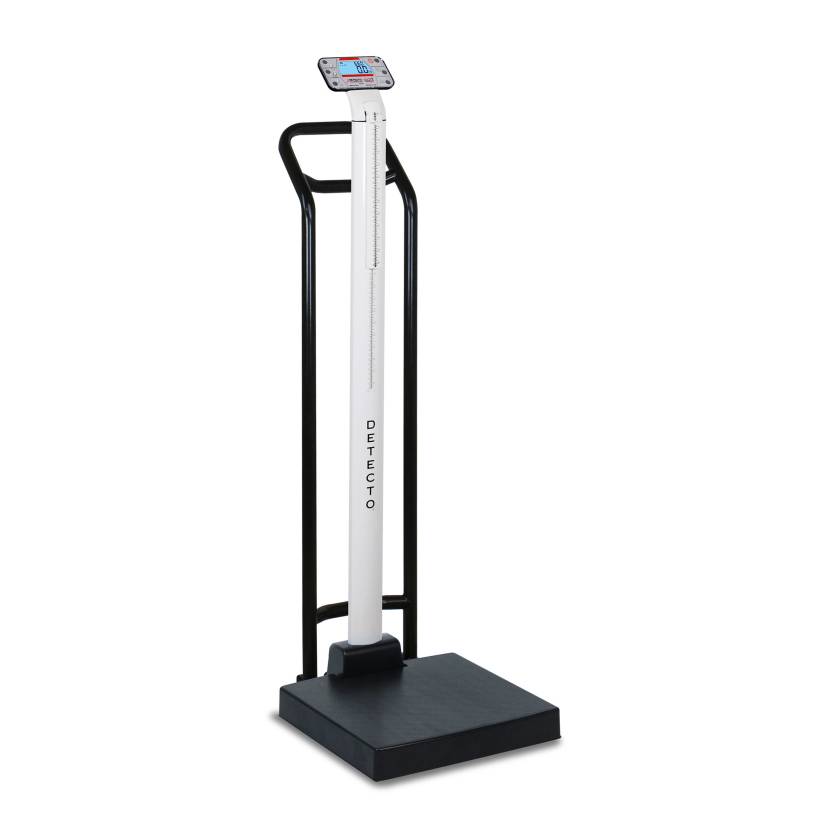 DETECTO APEXH-AC apex® Digital Clinical Scale with Mechanical Height Rod, Non-Medical-Grade AC Adapter, and Handrail
