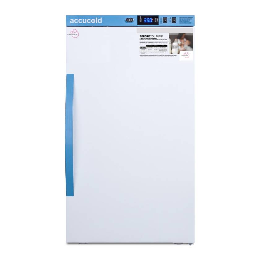 Accucold ARS3MLMC MOMCUBE® Counter Height Breast Milk Refrigerator with 4 Wire Shelves - 3 Cubic Feet
