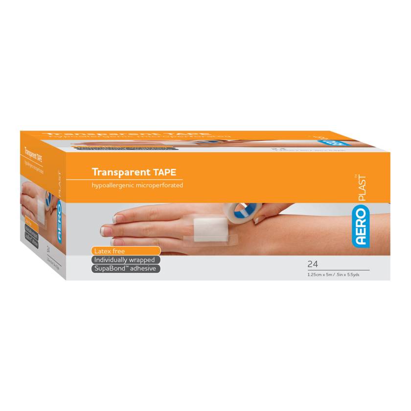 AERO Healthcare AT12 AeroPlast™ Transparent Plastic Tape - 1/2" W x 5.5 Yard