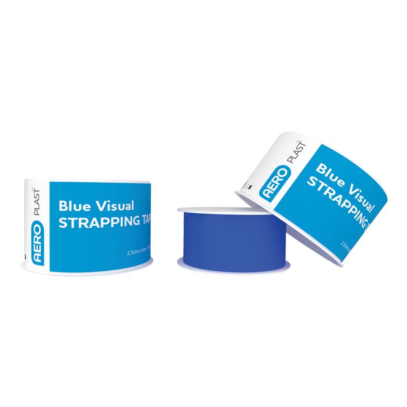 AERO Healthcare AV2010 AeroPlast™ Blue Visual Strapping Tape - 1" W x 5.5 Yard