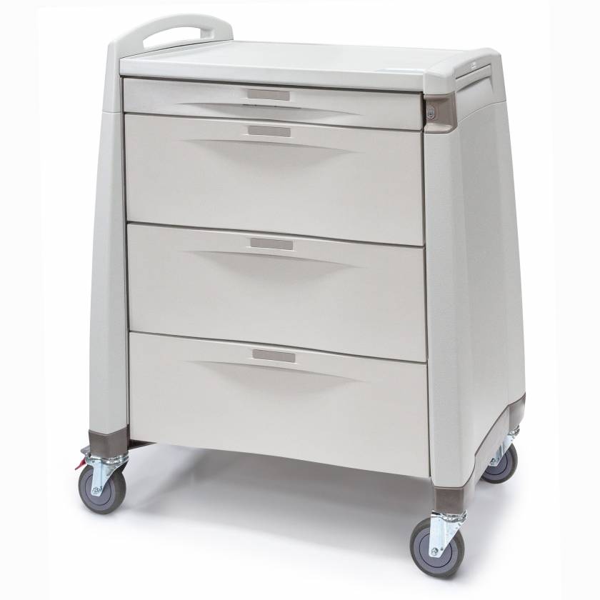 Capsa AVPCL10-CSHDC-D103 Avalo PCL Punch Card Medication Cart with 4 Drawers, Key Lock, Taupe Accent Color