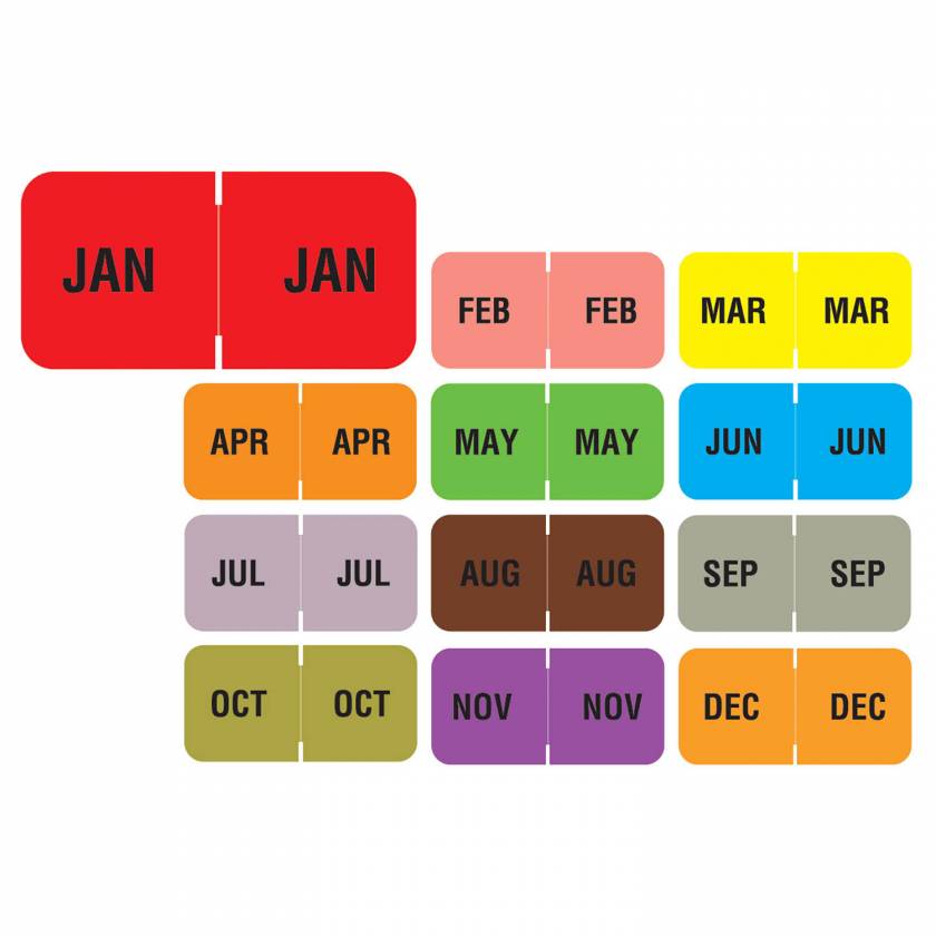 Barkley FMBLM Match BAMM Series Month Code Roll Labels - 3/4"H x 1 1/2"W