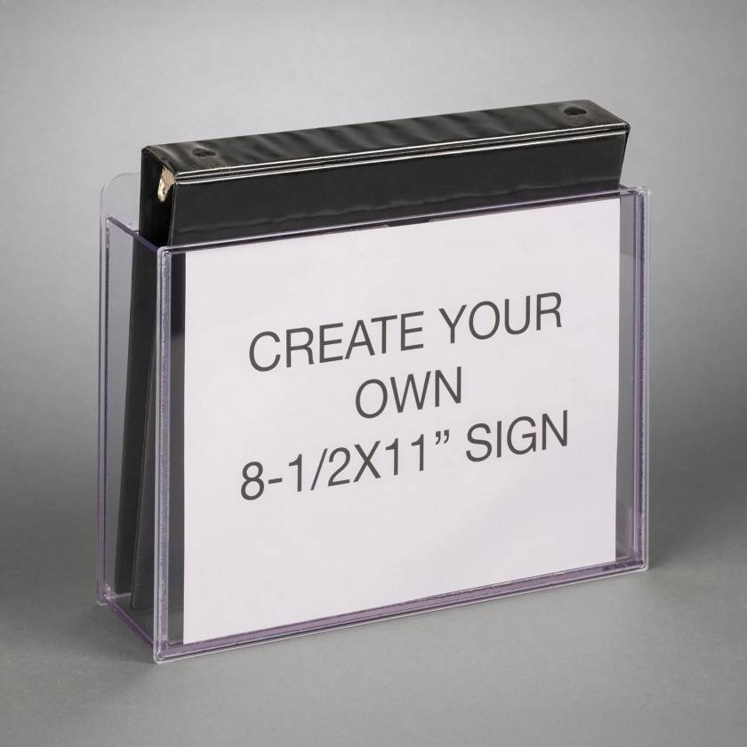 Poltex BINDRSIG 3-Ring Durable Binder Holder with Sign -  Binder loaded (3-Ring Binder and Sign are Not Included)