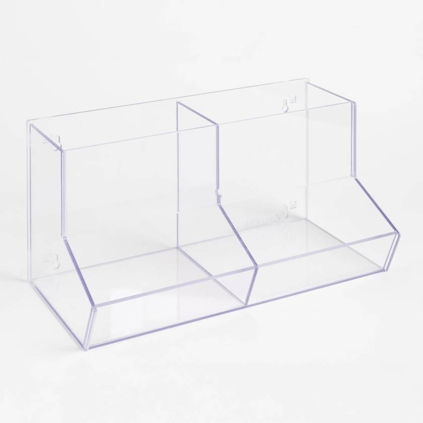 Poltex BLKBNDBL8 Double Bulk Storage Bin with Front Dispensing Access - Clear