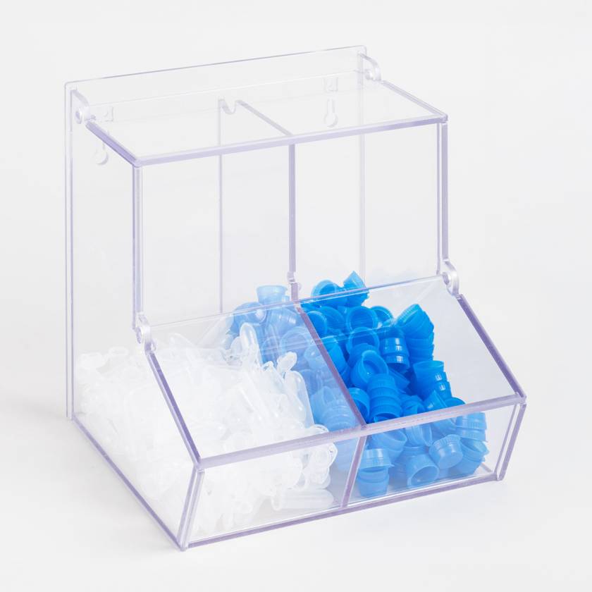 Poltex BLKBNLDDBL4 Double Bulk Storage Bin with Lid and Front Dispensing Access - Top and Front Lid Closed (Consumables are Not Included)