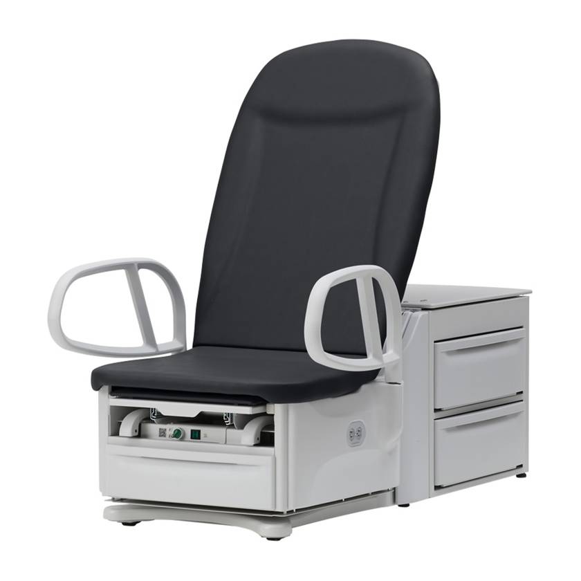 Brewer Access® High-Low PLUS Exam Table 700 with Power Back and 17" Height - Black Satin (Image Shown May Include Features or Accessories That Do Not Come Standard on the Base Model)