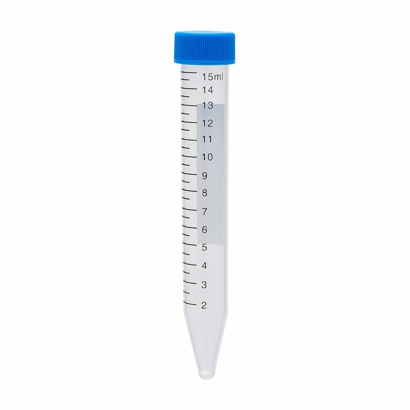 MTC Bio C2601-B Centrifuge Tube with Separate Flat Screw Cap, Non-Sterile, 15 mL