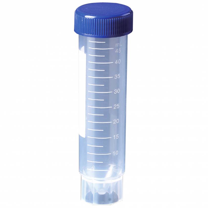 MTC Bio C2605 50mL Sterile Self-Standing Conical Centrifuge Tube with Flat Screw Cap