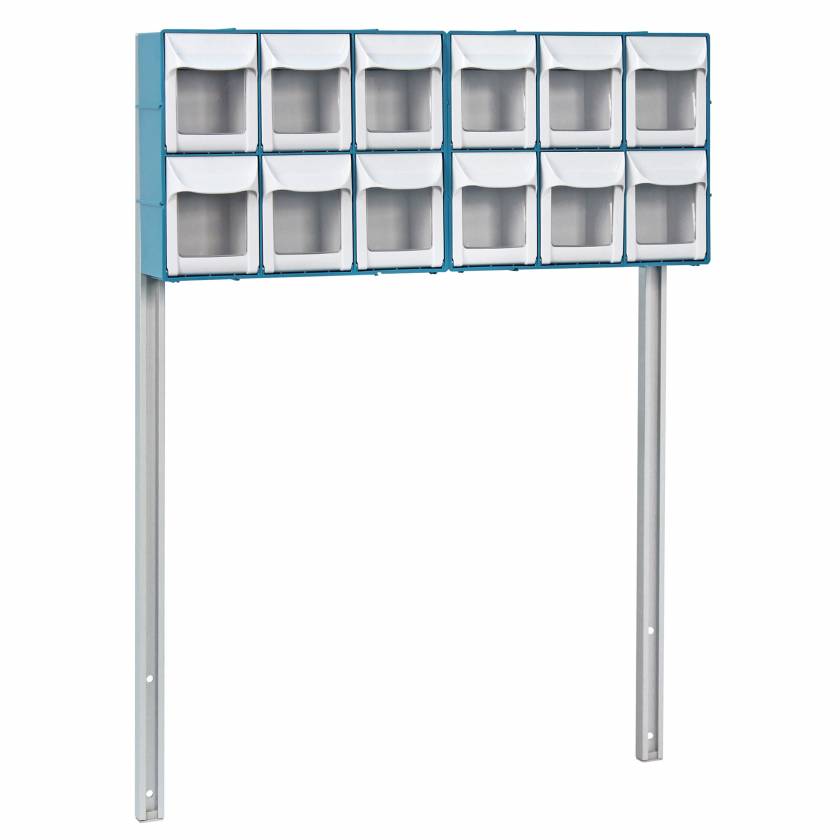 DETECTO CABM12-23 12-Bin Organizer with Accessory Bridge for MobileCare Medical Carts with 23" Wide Drawers