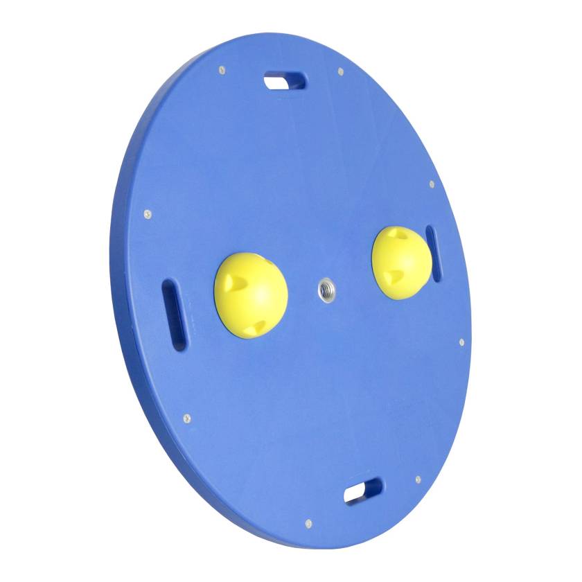 CanDo® Circular Wobble/Rocker Balance Board Combo™ with 2 Instability Balls - X-Easy, Yellow