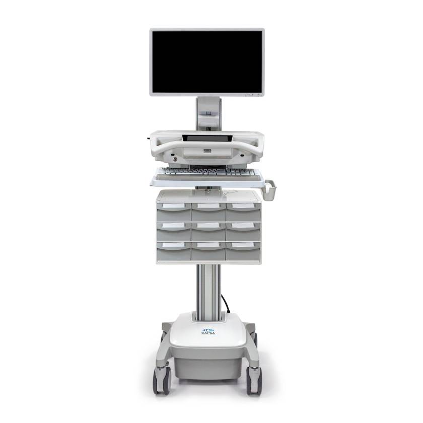 Capsa Trio™ Mobile Computing Workstation with MaxBin 3 Tier Storage (Monitor, Keyboard, and Mouse are Not Included)