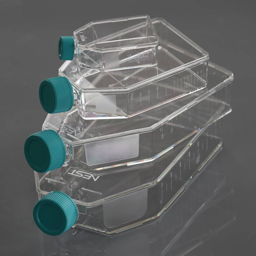 Nest Scientific Cell Culture Flask with Plug Seal Cap Series, Tissue Culture Treated, Sterile - Stacked
